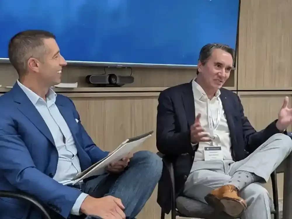 Richard Wilson interviewing a guest during a Family Office Club fireside chat